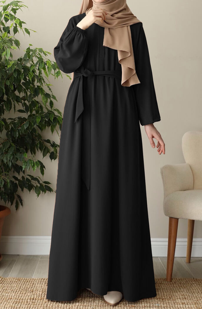 Hafsa Elbise Ferace - Siyah - 6