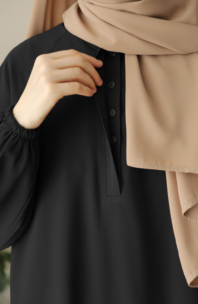 Hafsa Elbise Ferace Siyah - 2