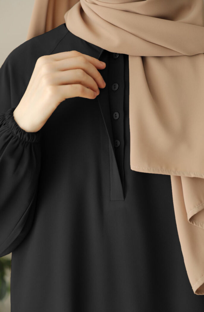Hafsa Elbise Ferace - Siyah - 2