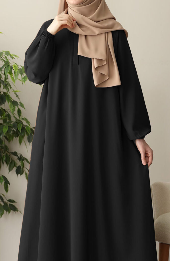 Hafsa Elbise Ferace - Siyah - 8