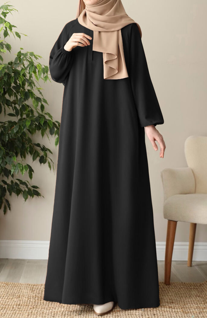 Hafsa Elbise Ferace - Siyah - 1