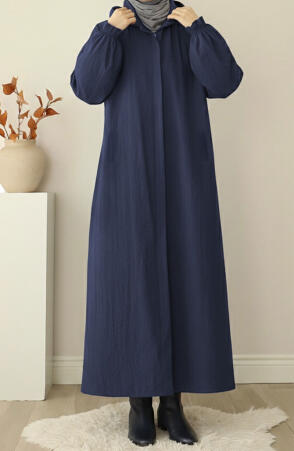 Kapüşonlu Yağmurluk - Lacivert - Suhneva