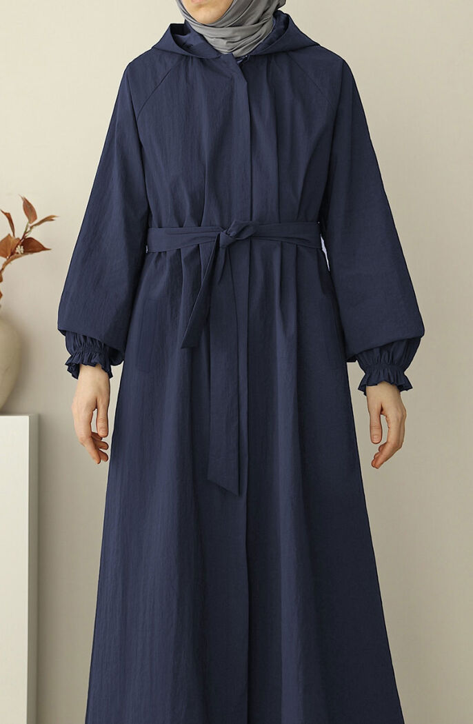 Kapüşonlu Yağmurluk - Lacivert - 2