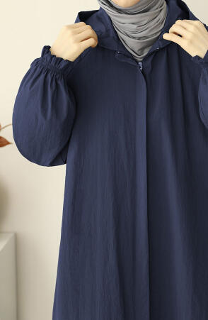 Kapüşonlu Yağmurluk - Lacivert - 4