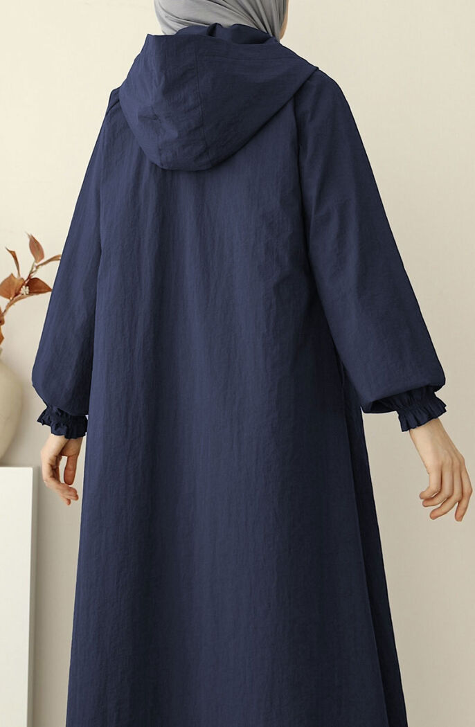 Kapüşonlu Yağmurluk - Lacivert - 7