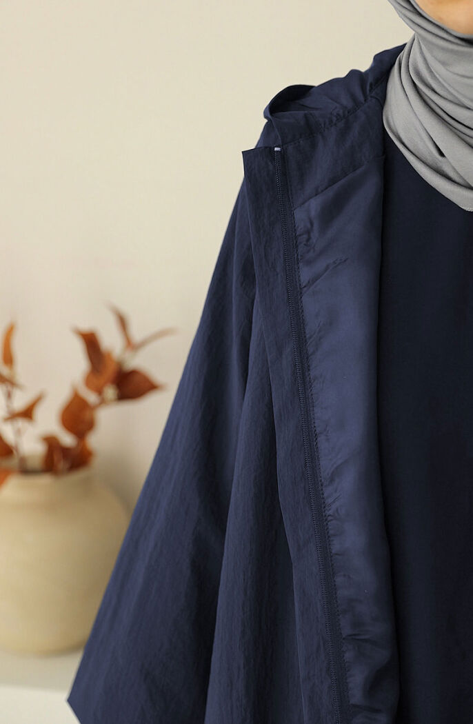 Kapüşonlu Yağmurluk - Lacivert - 3