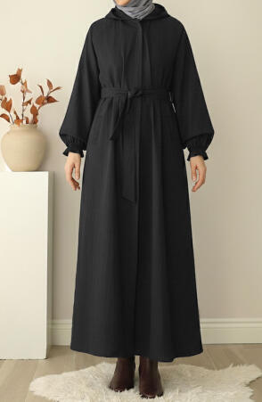 Kapüşonlu Yağmurluk - Siyah 