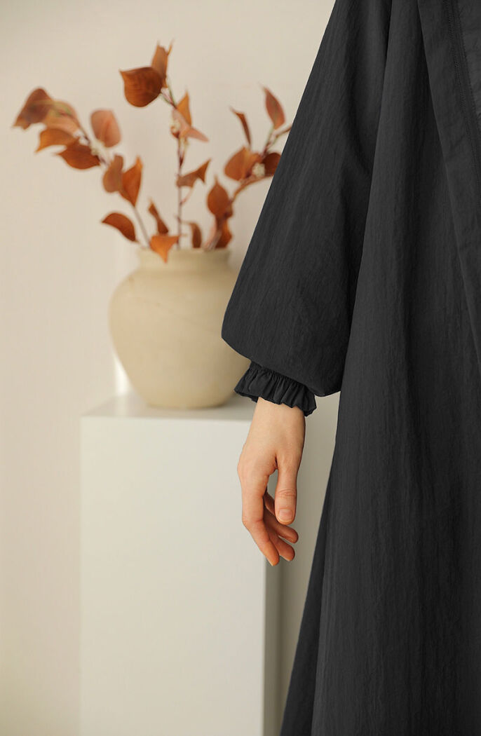 Kapüşonlu Yağmurluk - Siyah - 4