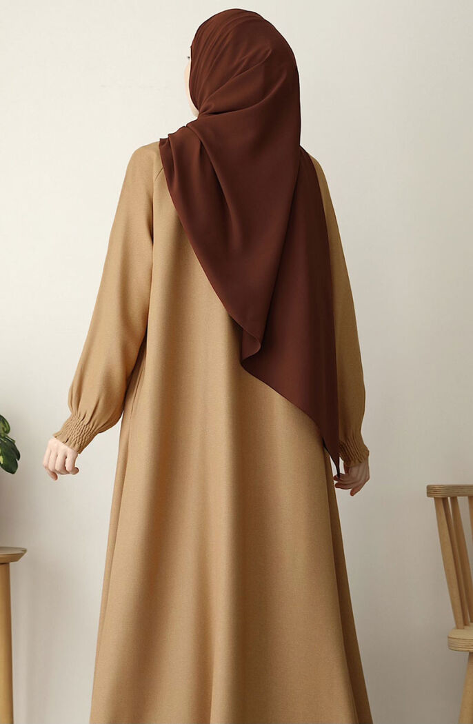 Kışlık Asel Mevlana Ferace - Kahve - 4