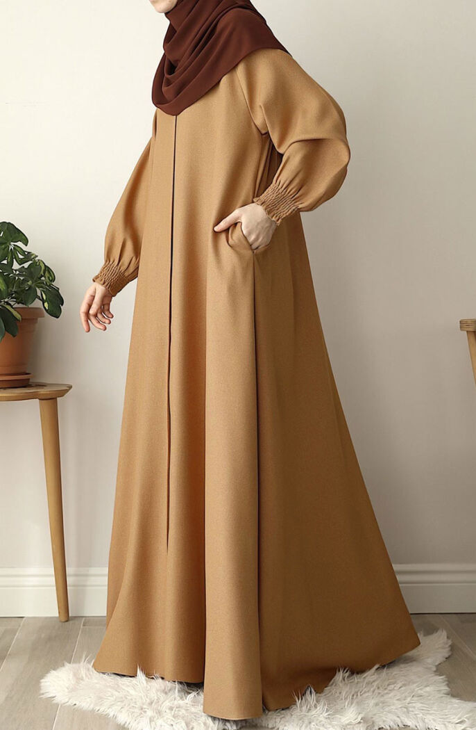 Kışlık Asel Mevlana Ferace - Kahve - 1