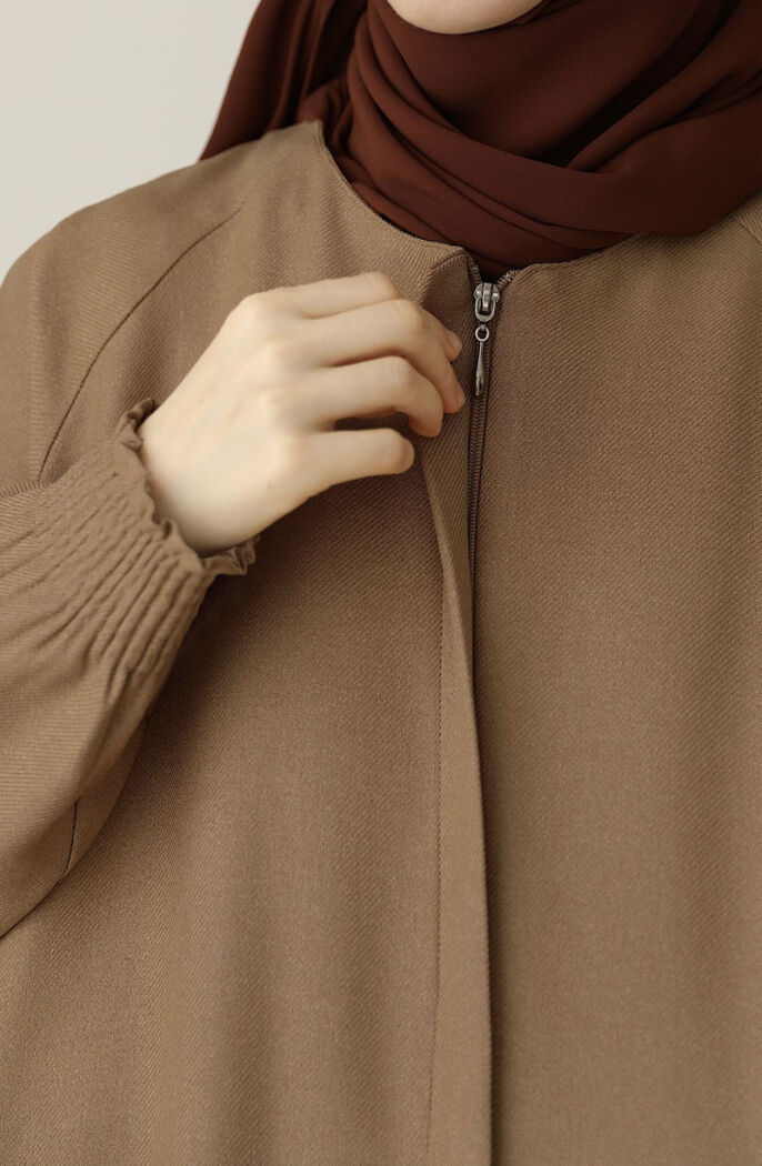 Kışlık Asel Mevlana Ferace - Kahve - 3