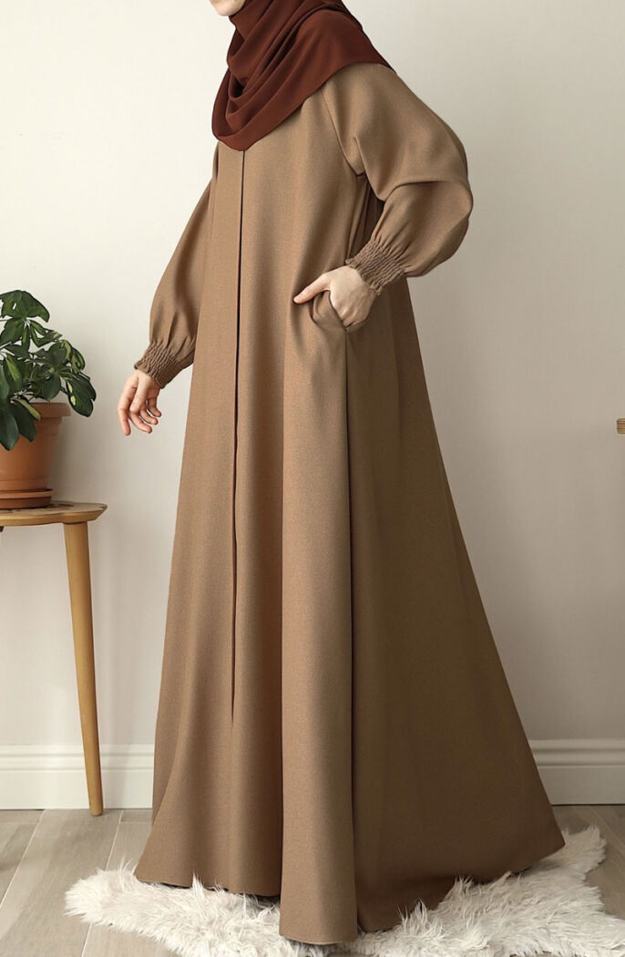 Kışlık Asel Mevlana Ferace - Kahve - 1