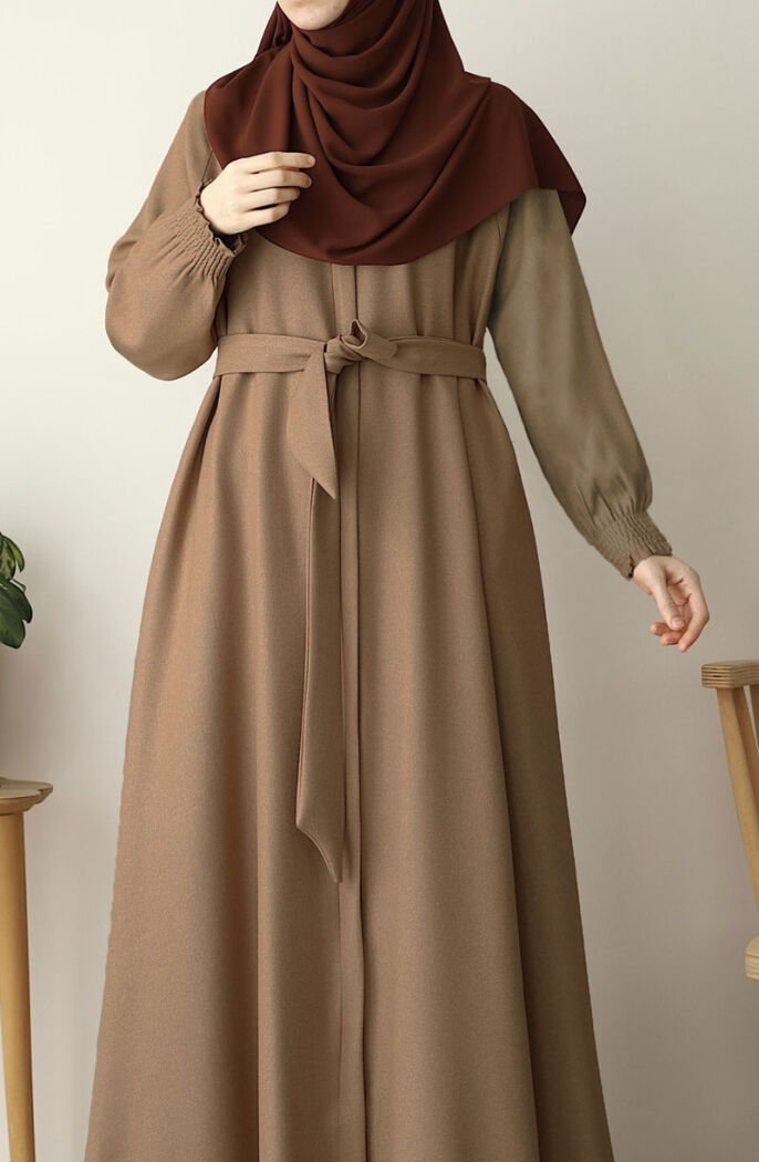 Kışlık Asel Mevlana Ferace - Kahve - 2