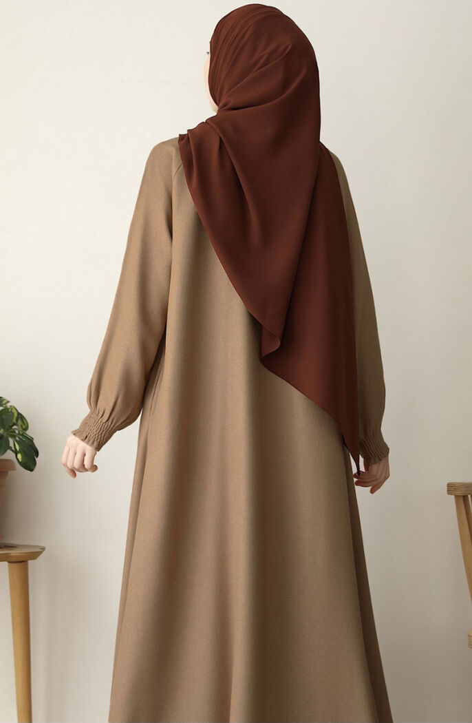 Kışlık Asel Mevlana Ferace - Kahve - 4