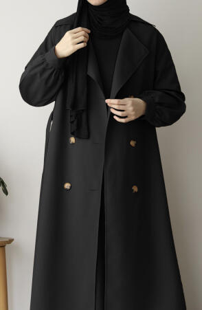 Lina Tam Boy Trençkot - Siyah - Suhneva (1)