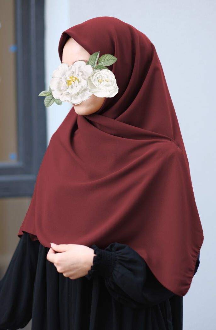 Büyük Boy Medine İpeği Eşarp - Kiremit - 1