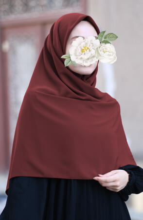 Büyük Boy Medine İpeği Eşarp - Kiremit - Suhneva (1)