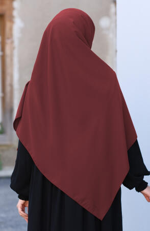 Büyük Boy Medine İpeği Eşarp - Kiremit - 3