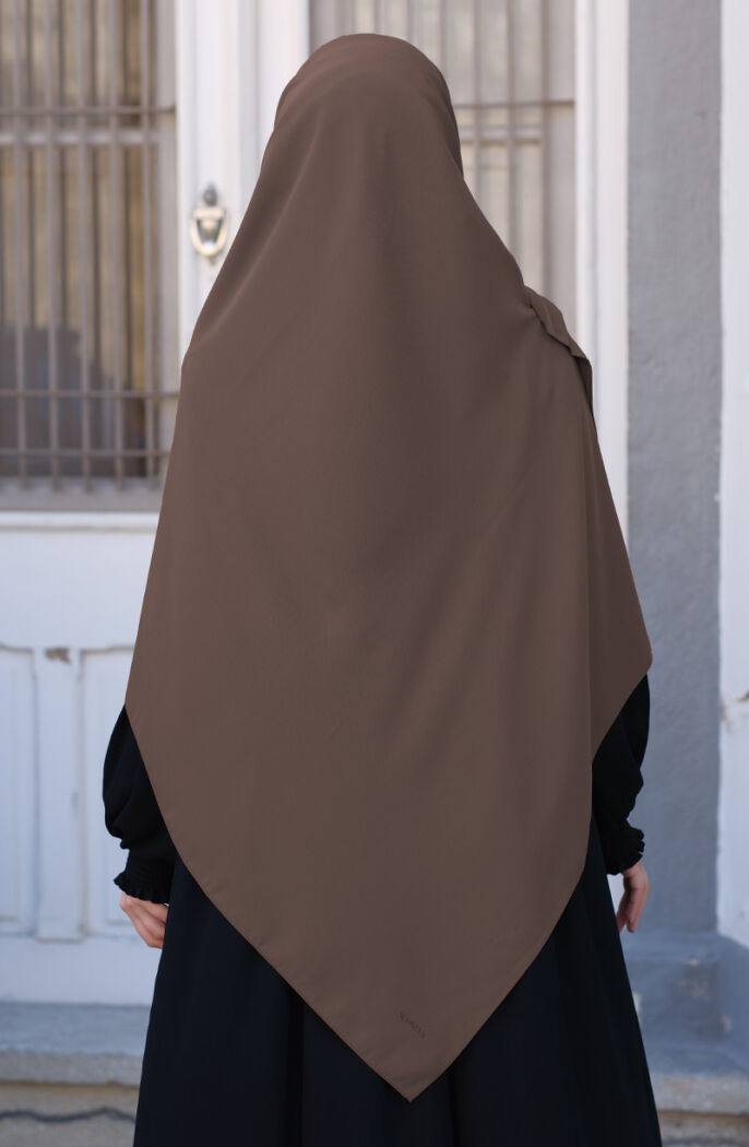 Büyük Boy Medine İpeği Eşarp - Vizon - 2