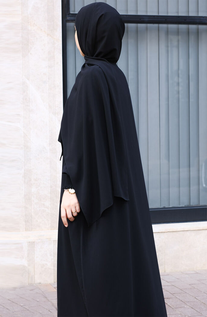 Hazır Şallı Namaz Elbisesi - Siyah - 6