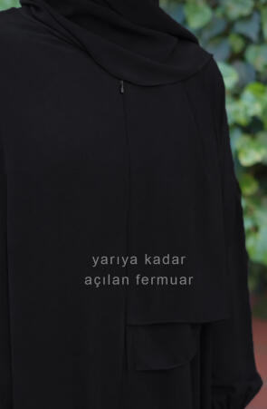Hazır Şallı Namaz Elbisesi - Siyah - 5