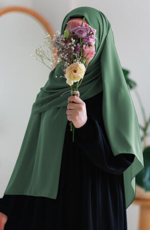 Medine İpeği Şal - Açık Yeşil (Büyük Boy) - Suhneva