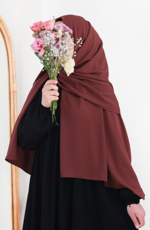 Medine İpeği Şal - Kiremit (Büyük Boy) - Suhneva