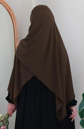 Medine İpeği Şal - Koyu Kahve (Büyük Boy) - Suhneva (1)