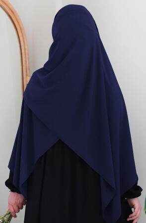 Medine İpeği Şal - Lacivert (Büyük Boy) - Suhneva (1)