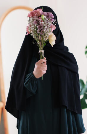 Medine İpeği Şal - Siyah (Büyük Boy) - Suhneva (1)