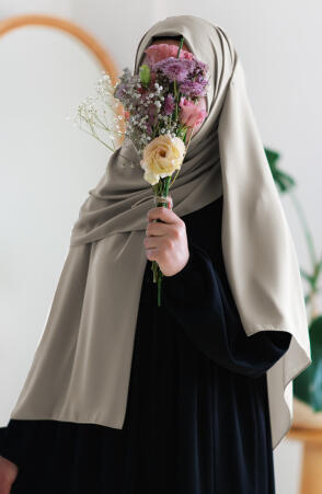 Medine İpeği Şal - Soft Krem (Büyük Boy) - Suhneva (1)