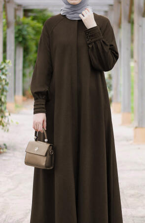 Mina Tam Boy Kaşe Kaban - (Koyu Kahve) - Suhneva (1)