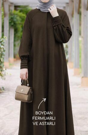 Mina Tam Boy Kaşe Kaban - (Koyu Kahve) - Suhneva (1)