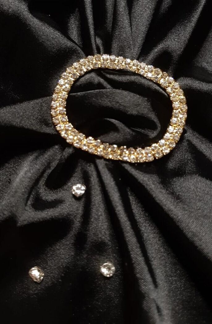 Oval Taşlı Toka Gold - 2