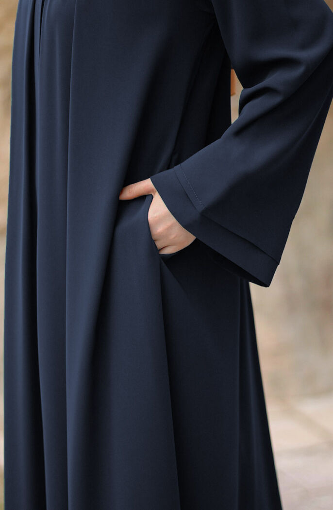 Taşlı Dilşah Abaya Ferace - Lacivert - 2
