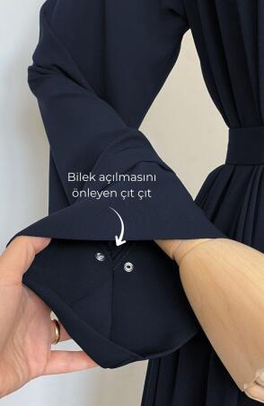 Taşlı Dilşah Abaya Ferace - Lacivert - 3