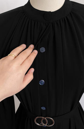 Taşlı Dilşah Abaya Ferace - Siyah - 10