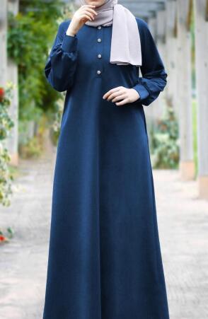 Uzun Sweat Elbise İndigo 