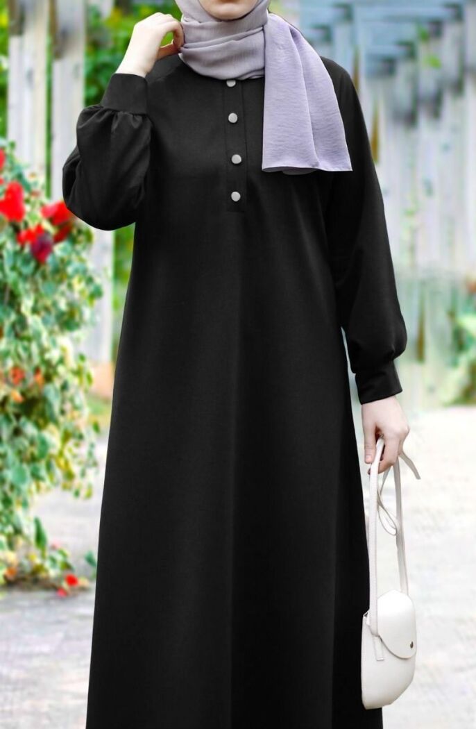 Uzun Sweat Elbise Siyah - 4